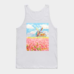 DUTCH BLUE DELFT  - colourful dutch windmills Tank Top